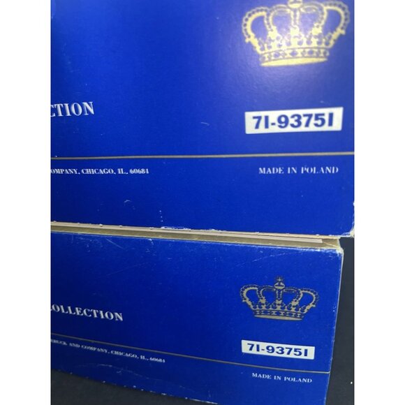 2 Boxes Christmas Ornaments 8 Bulbs Vintage Imperial Gold White POLAND - Picture 6 of 8